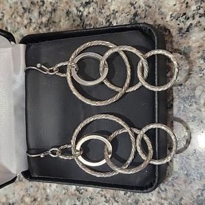 Silver Multi-Circle Earrings